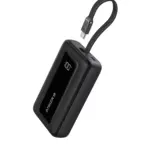 باور بنك أنكر زولو مع كابل USB-C مدمج ، سعة 10,000 ملى امبير ، قدرة 30W ، لون أسود | A1688H11