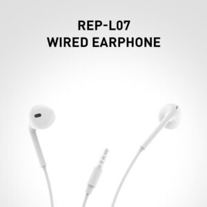 REP-L07 Wired Earphones | 3.5mm Jack, 14mm Speaker, TPE Cable - سماعات سلكية REP-L07 | موصل 3.5 مم، سماعة 14 مم، كابل TPE