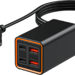 RC37 65W Multi-Port Fast Charger | Dual Type-C + Dual USB-A - شاحن RC37 سريع بقدرة 65W مع 4 منافذ (Type-C ×2 + USB-A ×2)