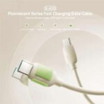 S-A53 Luminous Fast Charging Data Cable 2m | Beige - سلك بيانات وشحن سريع مضيء S-A53 بطول 2 متر | بيج