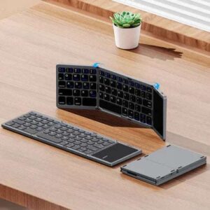 Recci Triple Folding Touch Bluetooth Keyboard RCS-K01 - لوحة مفاتيح Recci ثلاثية الطي تعمل باللمس بتقنية البلوتوث