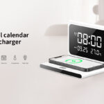 RLS-L12 Wireless Charger with Alarm Clock & Night Light - شاحن لاسلكي RLS-L12 مع منبه وإضاءة ليلية