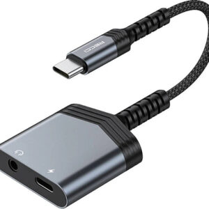 RDS-A19 Type-C to 3.5mm + Type-C Converter Cable | 2-in-1 PD 60W - كابل RDS-A19 من Type-C إلى 3.5 مم + Type-C | محول 2 في 1 مع دعم PD 60W