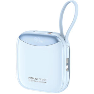 Recci RPB-P46 10000mAh Power Bank – PD20W Fast Charging with Built-in Cable