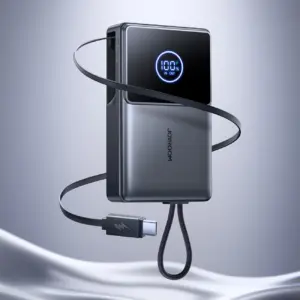 Joyroom JR-PR1 10000mAh 22.5W Powerbank with Built-in Retractable USB-C Cable - Black